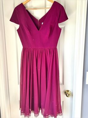 Dress the Population Corey Chiffon Fit and Flare Dress